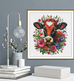 Cow flowers Cross Stitch Kit Nova Sloboda