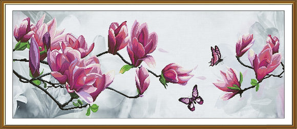 magnolia flowers Cross Stitch Kit Nova Sloboda
