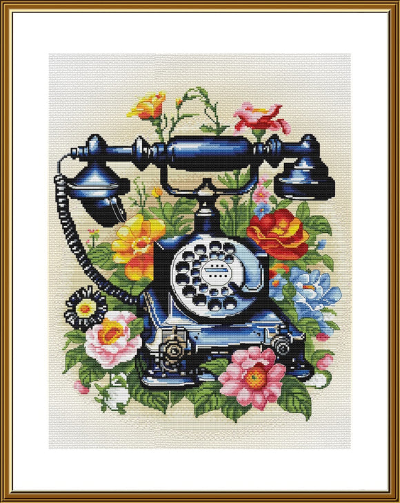 Cross Stitch Kit flower phone