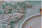 Bead Embroidery Kit DIY lady in white Bead needlepoint Beaded stitching Beadwork