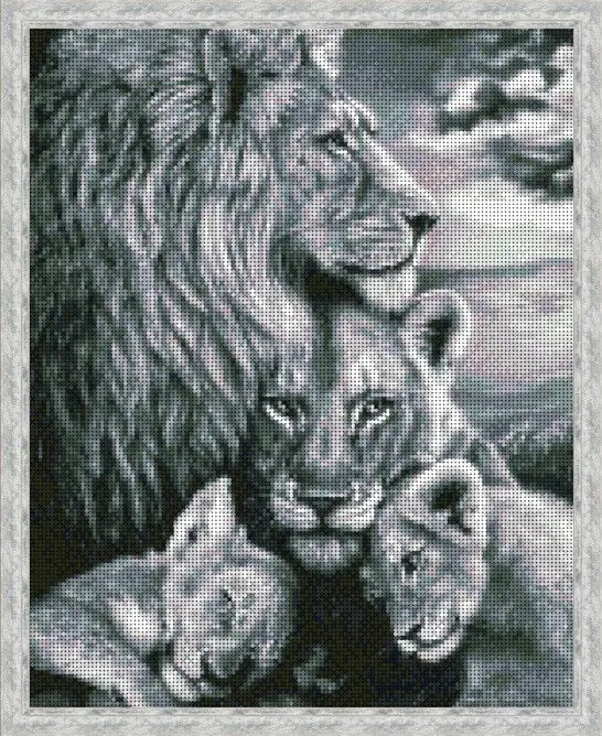 Bead Embroidery Kit DIY lion family
