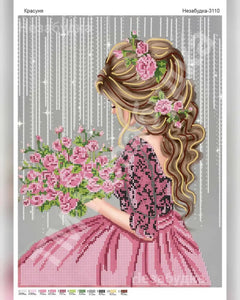 Bead Embroidery DIY Kit Beading beautiful girl