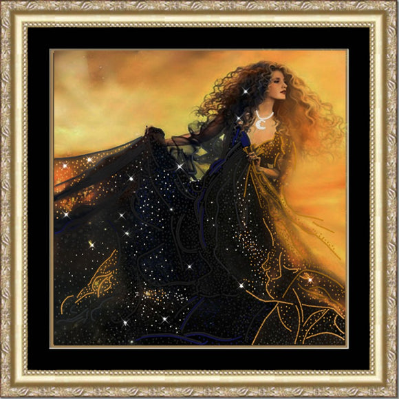 Bead Embroidery Kit Woman in black