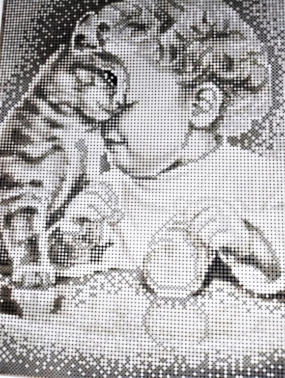 child and cat Bead embroidery kit