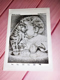 child and cat Bead embroidery kit