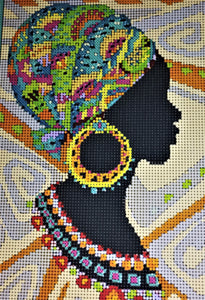 African Woman Bead embroidery kit