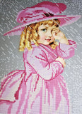 little girl in a pink dress Bead embroidery kit