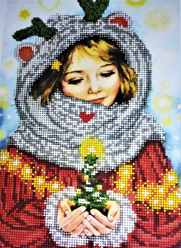 Winter girl Bead embroidery kit