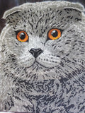 Scottish fold cat Bead embroidery kit