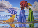 Girls with umbrellas Bead embroidery kit