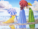 Girls with umbrellas Bead embroidery kit