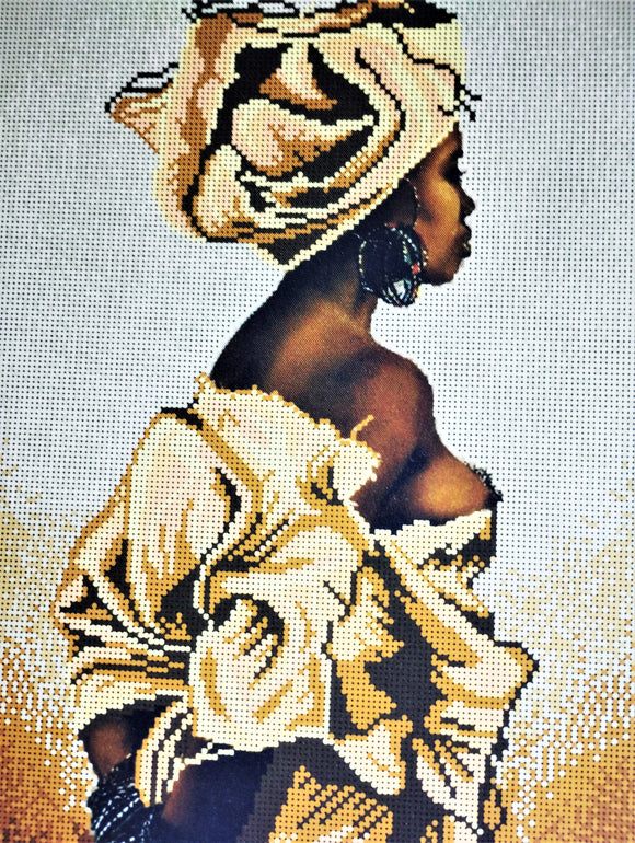 African Woman Bead embroidery kit