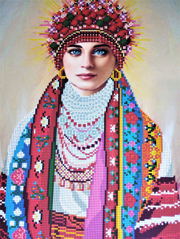 Ukrainian girl Bead embroidery kit