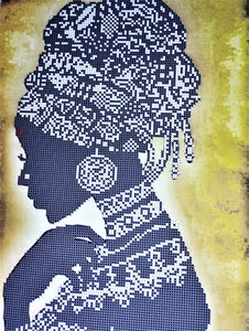 African Woman Bead embroidery kit