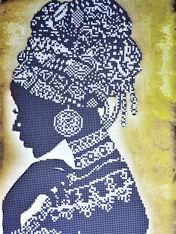 African Woman Bead embroidery kit