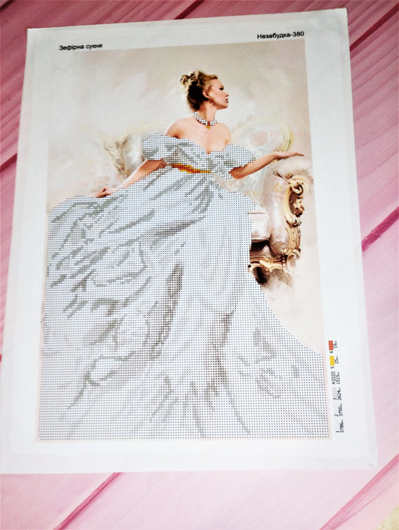 WOMAN IN WHITE DRESS Bead embroidery kit