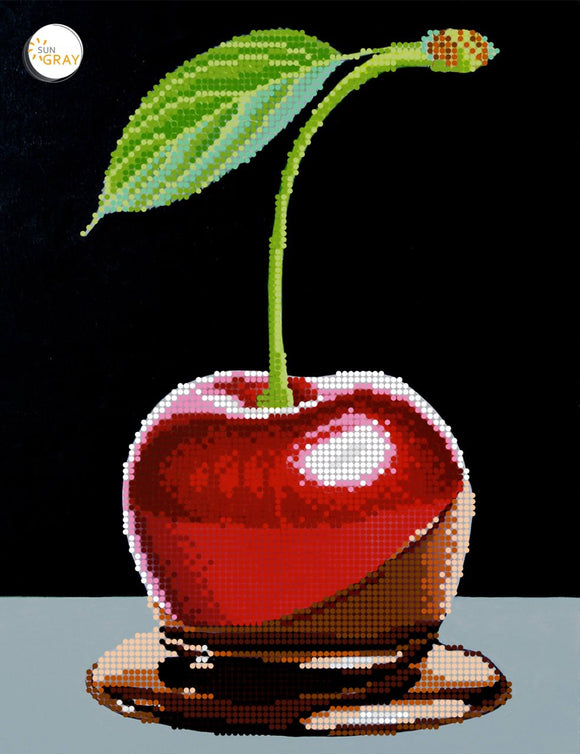 Cherry covered in chocolate Bead embroidery kit