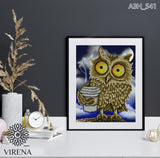 Bead Embroidery kit owl and coffee