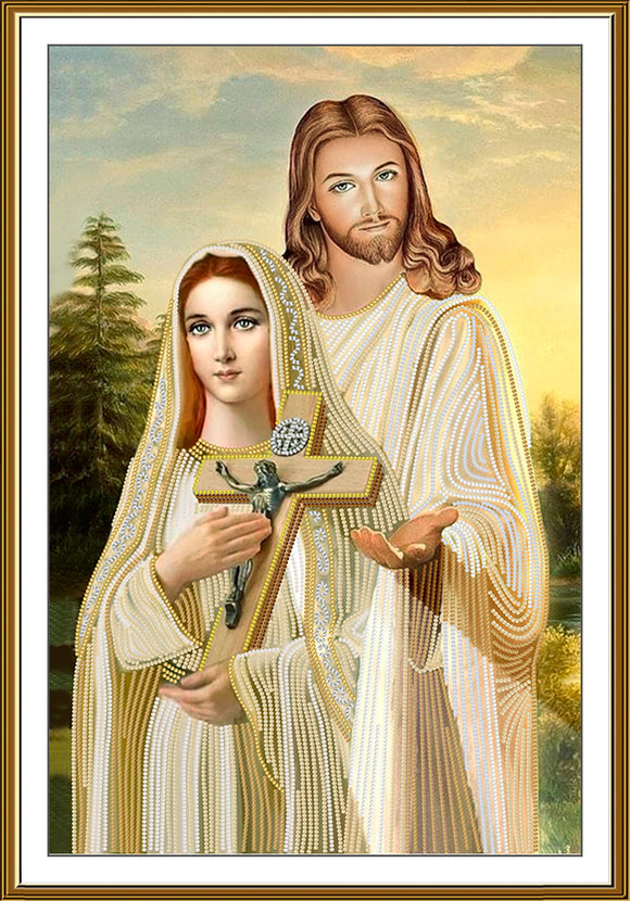 Jesus and Mary Bead embroidery kit