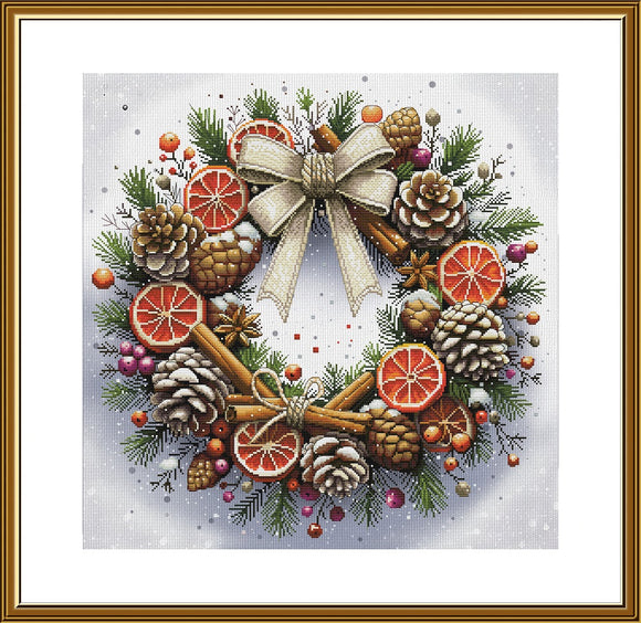 Christmas wreath Cross Stitch Kit Nova Sloboda