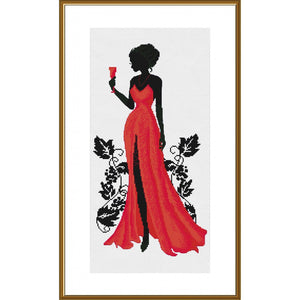 lady in red Cross Stitch Kit Nova Sloboda