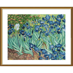 Kit for embroidery thread on white canvas "irises" Van Gogh Nova Sloboda