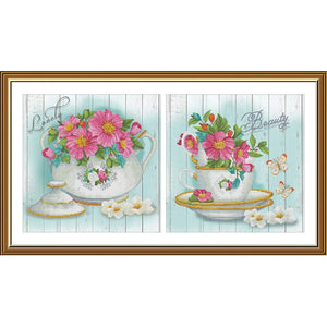 I invite you to tea Cross Stitch Kit Nova Sloboda