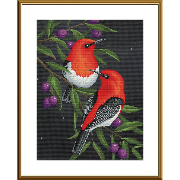 Cross Stitch Kit scarlet tanager Nova Sloboda