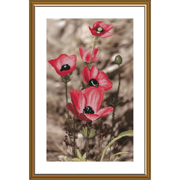 Cross Stitch Kit Poppies