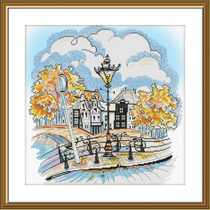 In the City of Autumn Cross Stitch Pattern