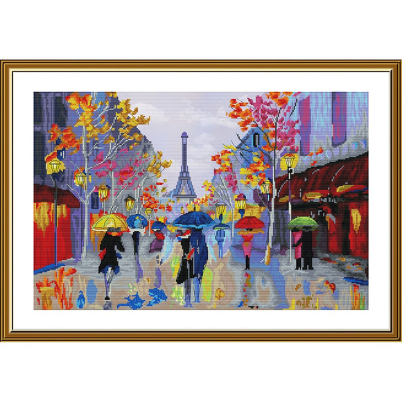 Cross Stitch Kit Parisian umbrellas Nova Sloboda