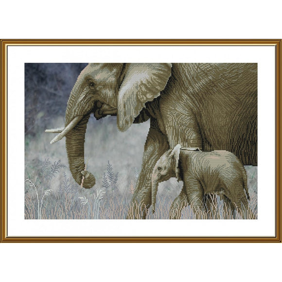 Cross Stitch Kit TWO ELEPHANTS Nova Sloboda