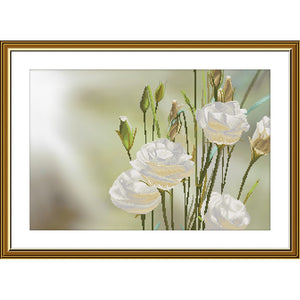 WHITE ROSE Cross Stitch Kit Nova Sloboda