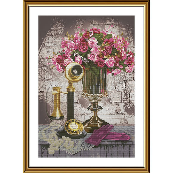 Cross Stitch Kit PHONE FLOWERS Nova Sloboda