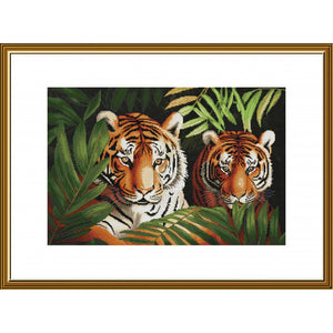 Cross Stitch Kit tiger hunters Nova Sloboda