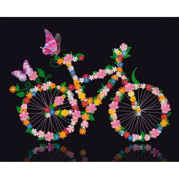 Bead Embroidery Kit DIY bike flowers