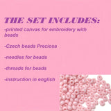 Bead Embroidery Kit DIY lady in white Bead needlepoint Beaded stitching Beadwork