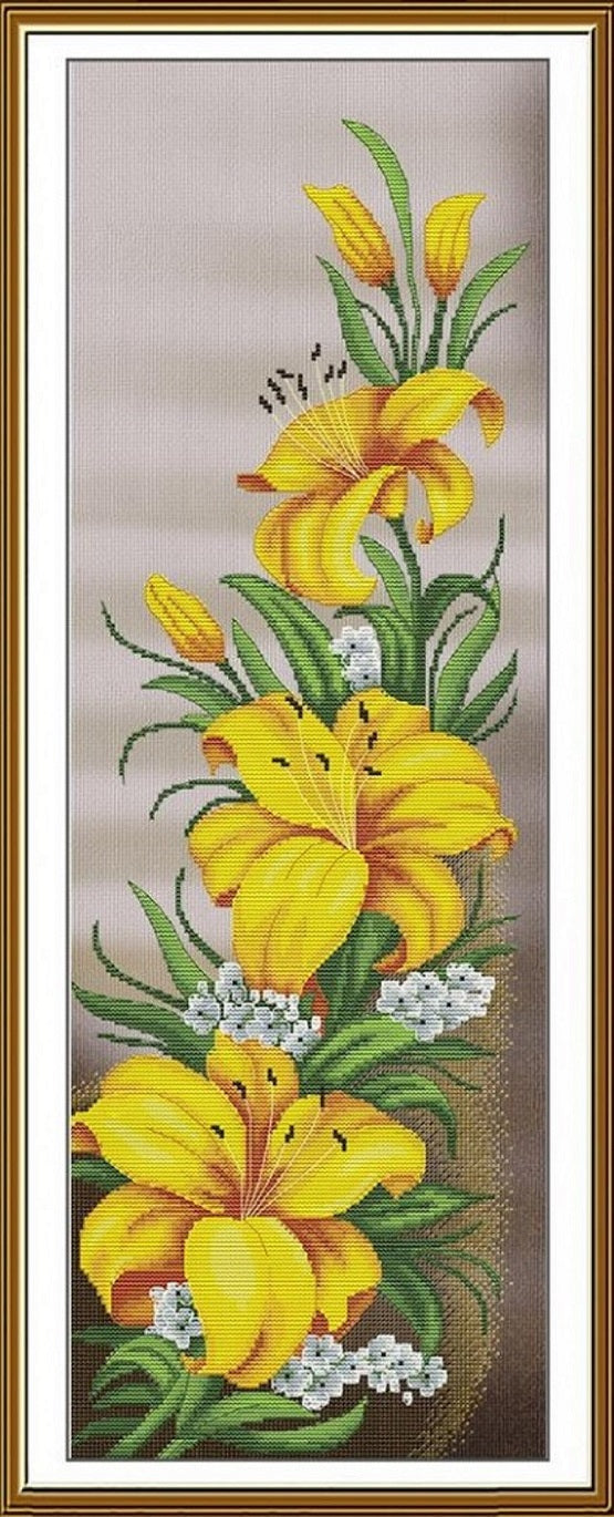 Yellow lilies Cross Stitch Kit Nova Sloboda