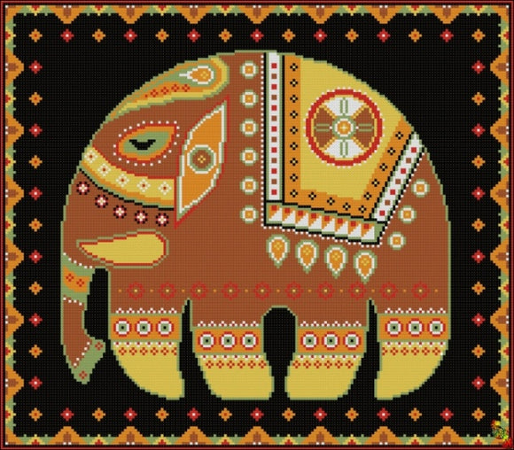DIY Bead Embroidery KIT Indian elephants: papa elephant