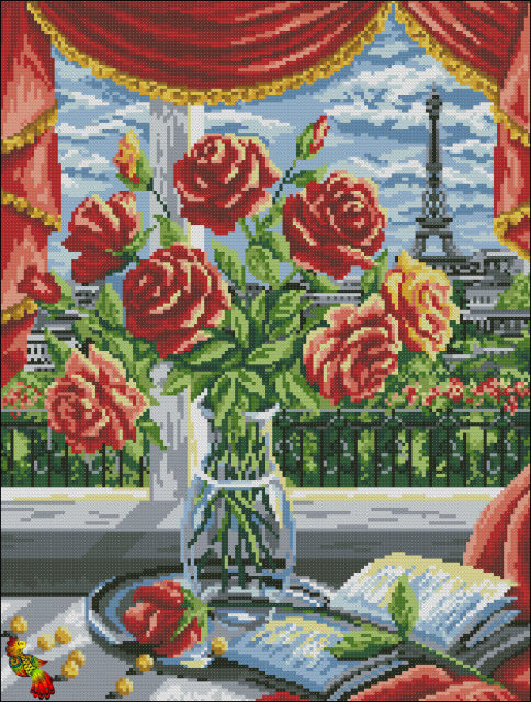 Roses in Paris DIY Bead Embroidery kit