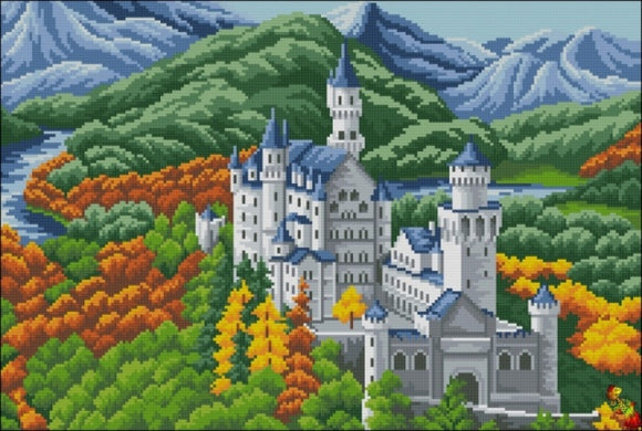 DIY Bead Embroidery kit Castle in the mountains