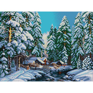 Bead Embroidery Kit Needlepoint taiga winter