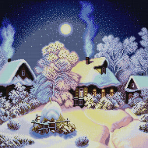 Bead Embroidery Kit Needlepoint WINTER VILLAGE