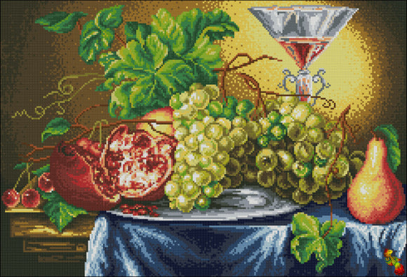 DIY Bead Embroidery KIT Still life with white grapes