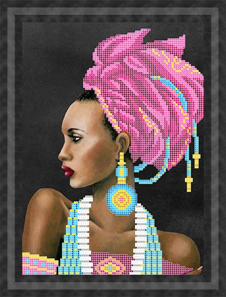 Bead Embroidery Kit African beauty - Marlena.shop