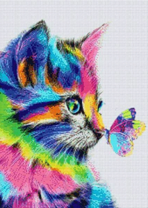 Bead kit colored cat DIY Bead Embroidery Kit