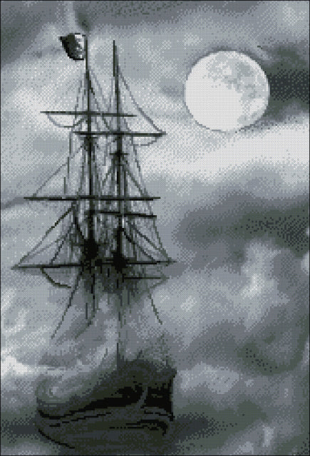 DIY Bead Embroidery KIT A ship in the fog
