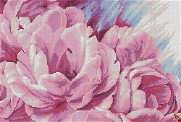 DIY Bead Embroidery Kit Blooming peonies