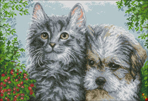 DIY Bead Embroidery Kit CAT AND DOG