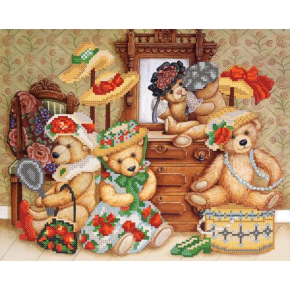 Bears toys Embroidery Design DIY Craft Kit Bead Embroidery - Marlena.shop